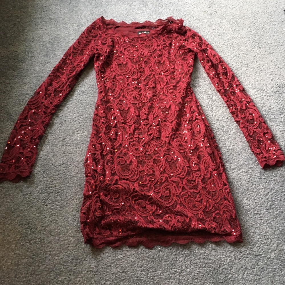 Sequin Hearts’ Homecoming dress. Red mini dress